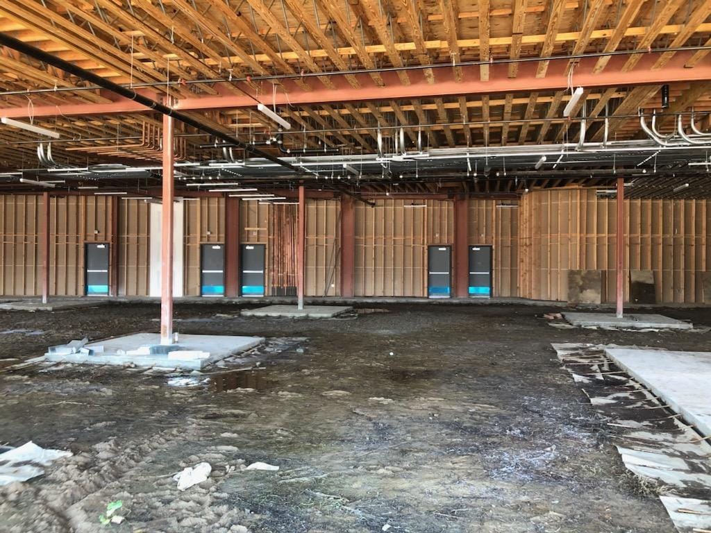 Empty commercial shell space before a tenant improvement